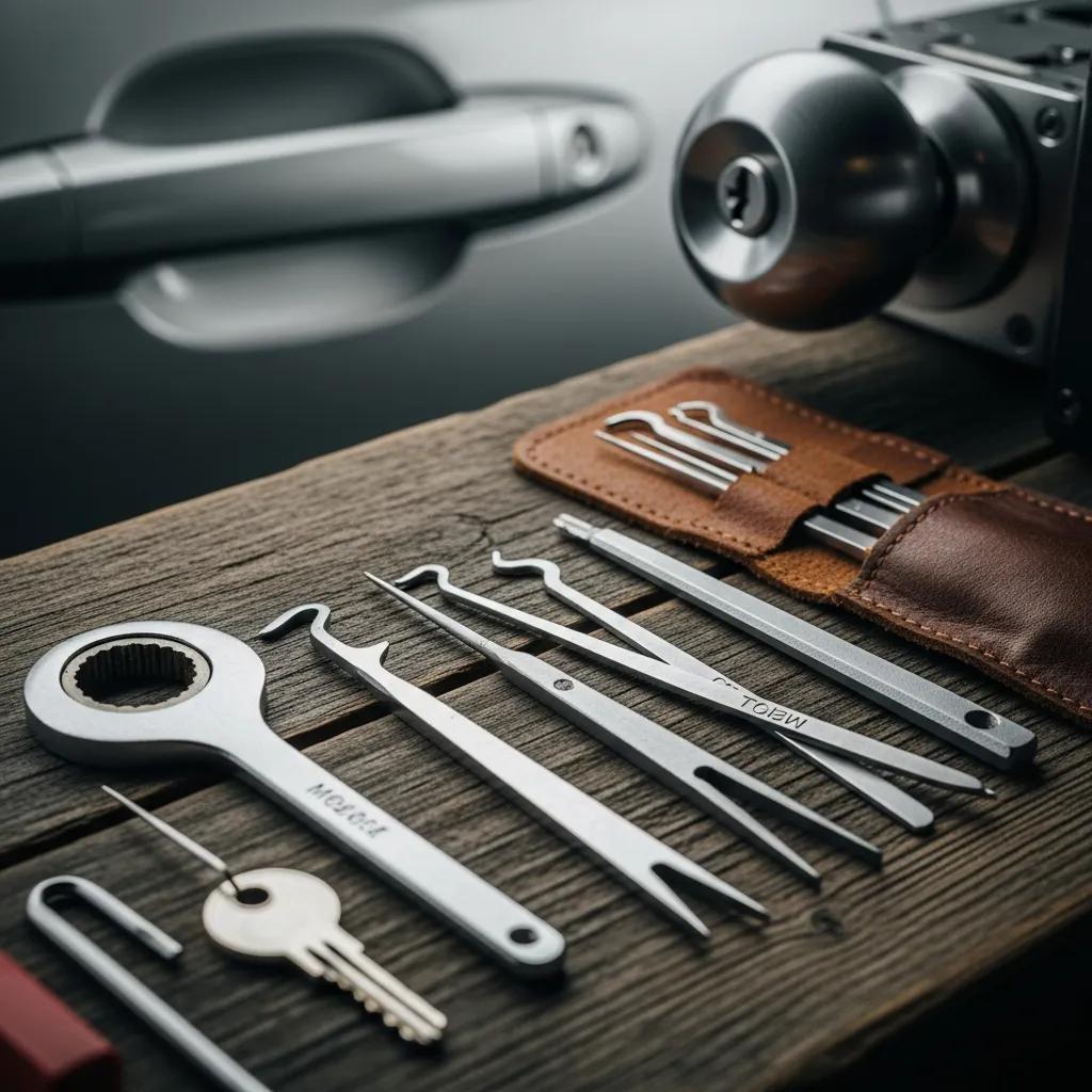 Emergency locksmith tools ready for quick response, highlighting urgency and preparedness