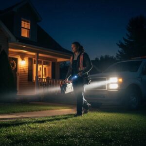 Nova Locksmith responding to an emergency call at night