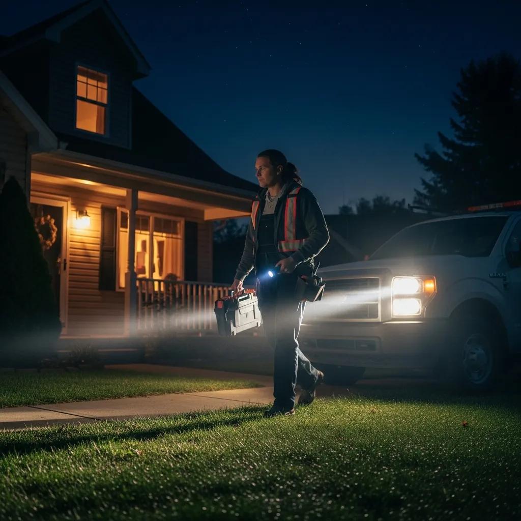 Nova Locksmith responding to an emergency call at night