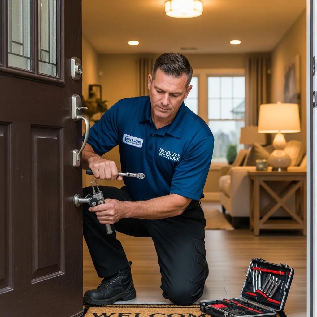 Nova Locksmith responding to a nighttime home lockout — quick, dependable service